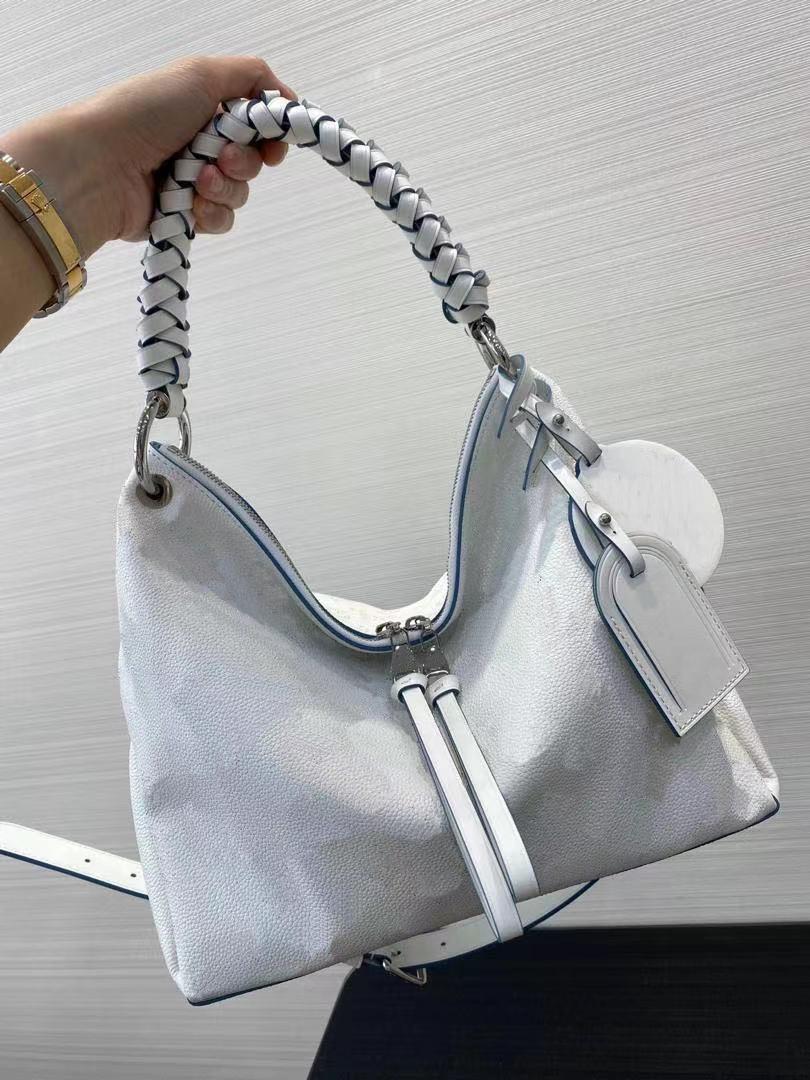 

Bag BEAUBOURG MM HOBO women perforated calf leather purse tote canvas genuine calfskin silver hardware handbag strap shoulder charm, Bubble wrap packaging