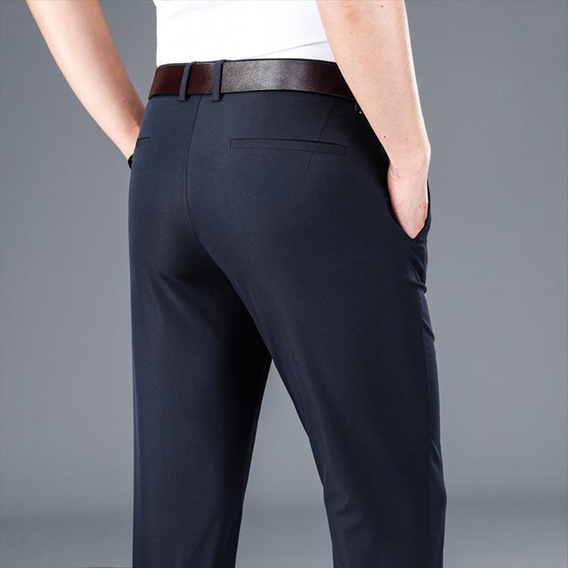 

plus size 42 classic fit women pant wrinkle resistant flat front chino summer thin business casual loose pants, Black