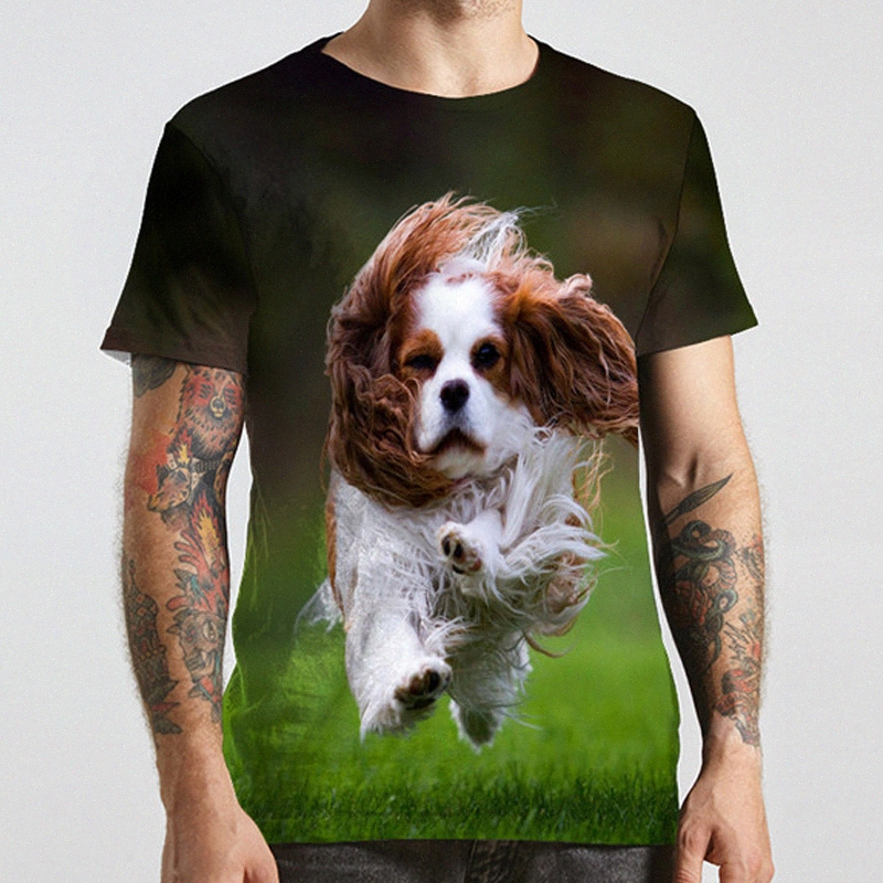 T-shirt Unisexe Tee T-shirt 3D Imprimer Dog Graphic Graphic Imprimés Animal Plus Taille Cou Rond Casual Imprimé Daily Impression courte À manches
