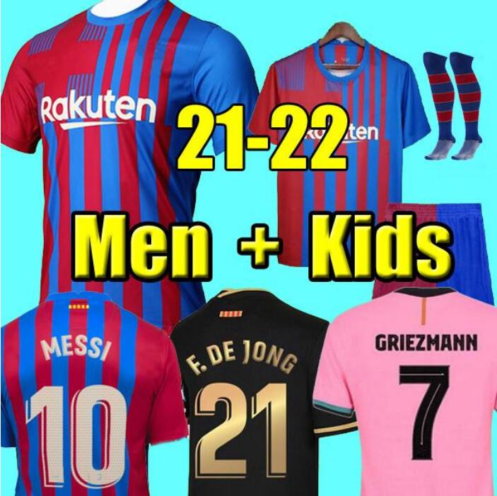 

tops Camisetas de football MESSI Kun Aguero Barcelona soccer jerseys BARCA FC 20 21 22 ANSU FATI 2021 2022 GRIEZMANN F.DE JONG DEST PEDRI ki, White;black