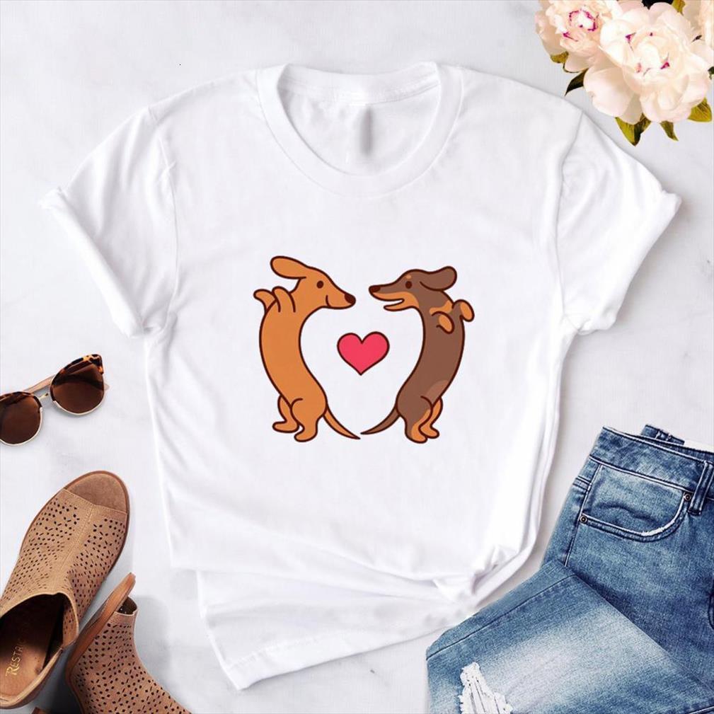 

Dachshund Kawaii Streetwear Tees Men Tops Mens Summer Fashion Dog Graphic Female Harajuku Short Sleeve Girl