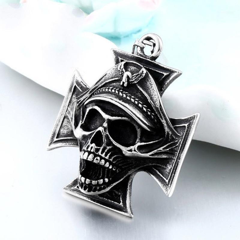 

Chains Trend Fashion Creative Skull Cross Necklace Male Gothic Retro Style Hip Hop Rock Pendant Holiday Gift Jewelry Wholesale
