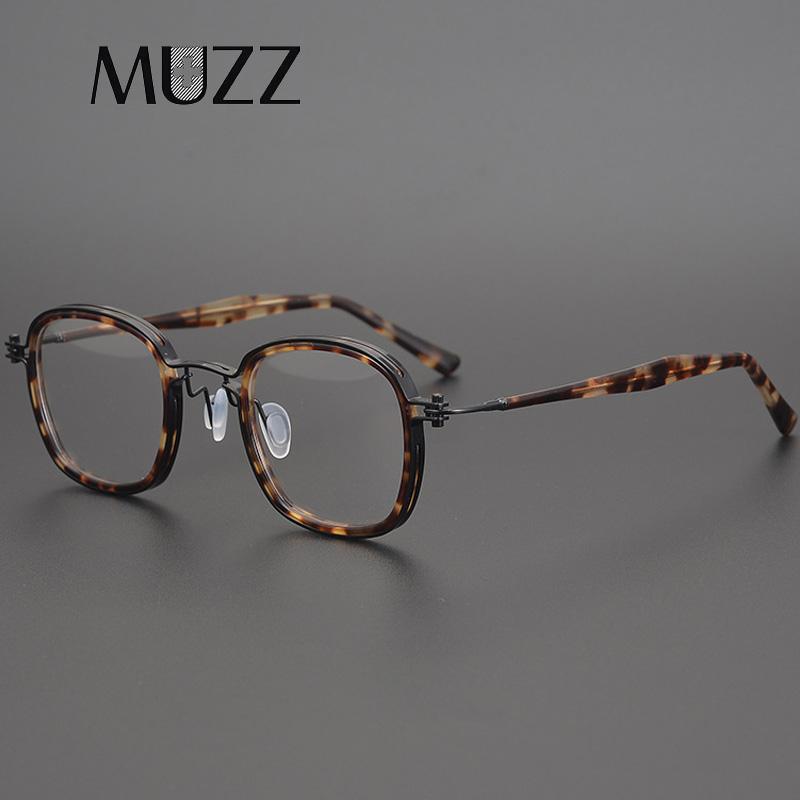 

Fashion Sunglasses Frames Pure Titanium&Acetate Glasses Frame Men Square Optical Prescription Eyeglasses Women Hand Made Japanese Retro Eyew