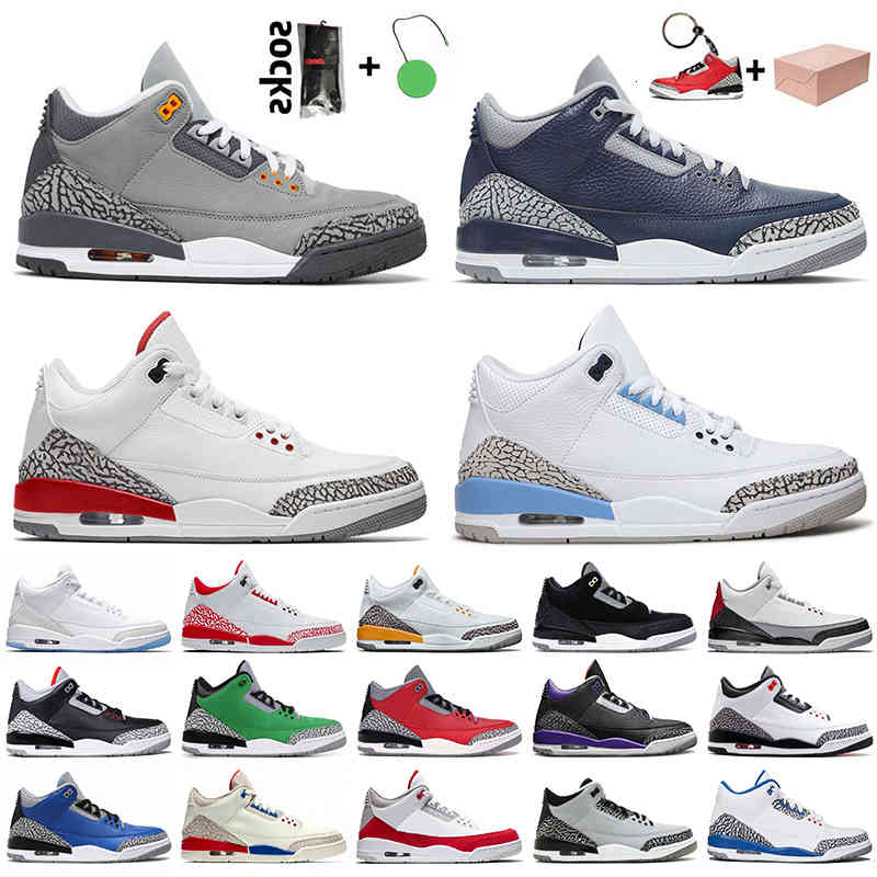 

Top Quality With Box Jumpman 3 Mens Basketball Shoes 3s Georgetown Midnight Navy Cool Grey UNC Katrina Laser Orange Court Purple Trainers, No.24 pit crew 40-47