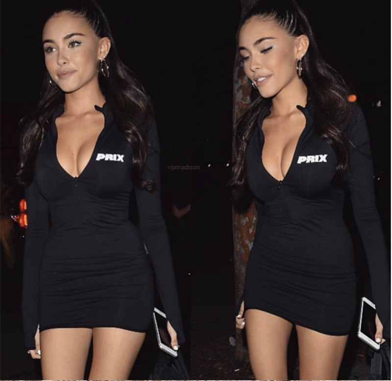 

Two Piece Dress Prix basic tightrope-fitting stretch dress with long sleeves beer girl BSPN, Black