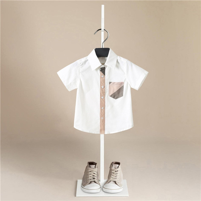 

Children's shirts Summer Fashion Leisure Children Shirts Kids Baby Shirt for Short Sleeve Tops Stripe Boys Clothes Boy Blouses, Brown