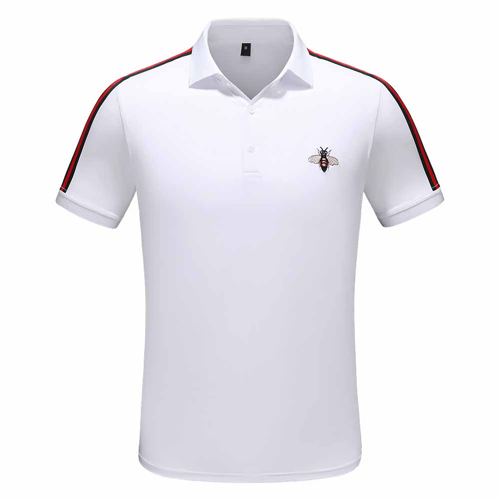 

2021ss Italy Brand designers polo shirt Luxury t shirts snake bee floral embroidery mens polos High street fashion stripe print polo T-shirt