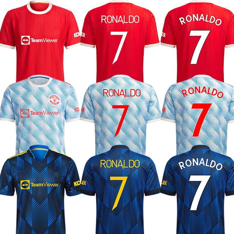 

Manchester Soccer Jerseys 21  RONALDO United jersey SANCHO 25 GREENWOOD RASHFORD 10 B. FERNANDES 18 POGBA 6 MUFC football shirts MAN U kits Kids Equiment 2021 2022, Home + patch