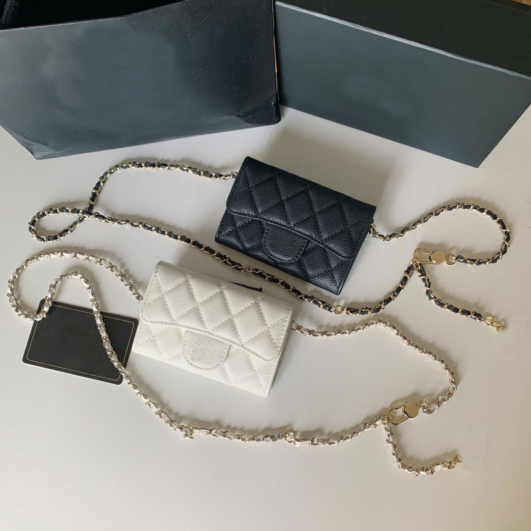 

Classic luxury fashion brand wallet vintage lady brown leather handbag designer chain shoulder bag with box wholesale 81081 11-2-7.5, Black