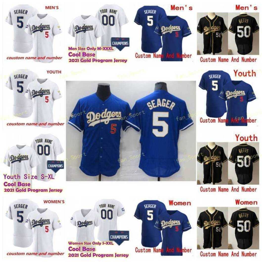

2021 Gold Program Blue Dodgers Jersey 3 Chris Taylor 33 David Price 35 Cody Bellinger 48 Brusdar Graterol Baseball Custom White Black Gold, Blue;black