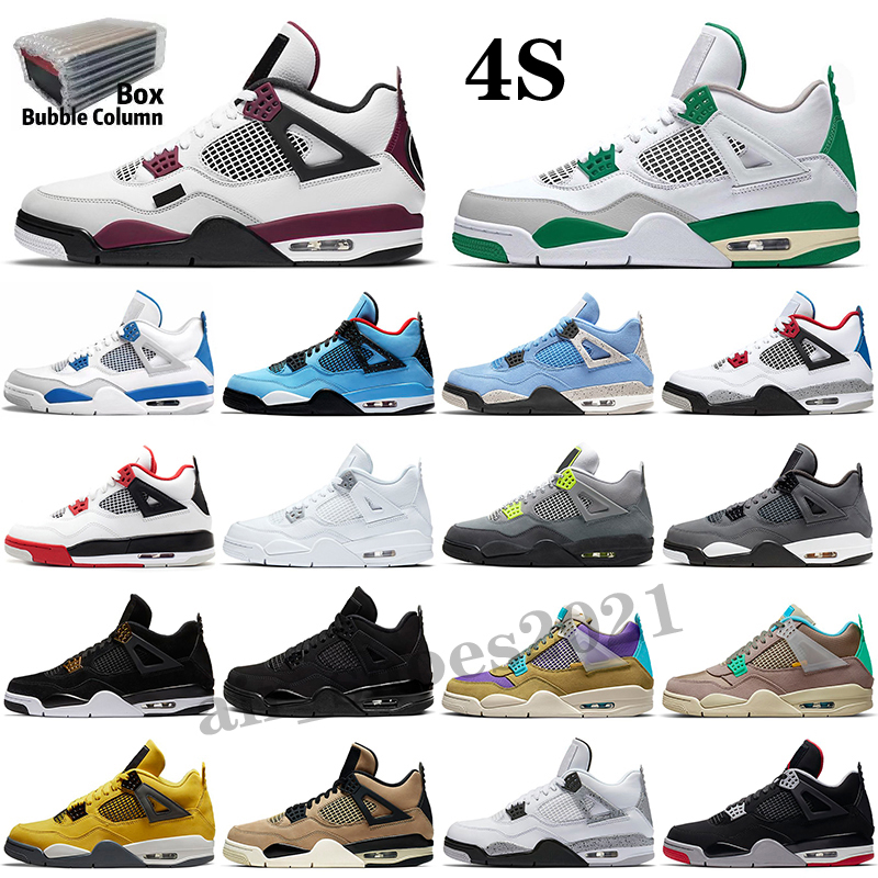 

Basketball Shoes Black Cat 4s 4 mens womens University Blue Sail Red White retro Oreo Thunder Wild Things men women trainers sneakers 5.5-12, Color 5