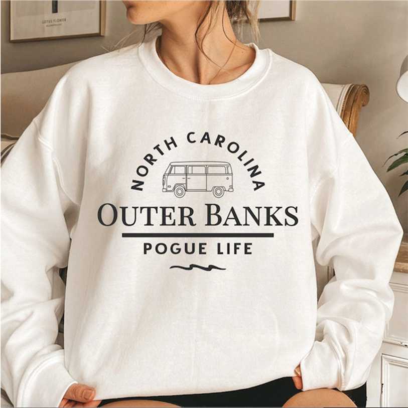 

Outer Banks North Carolina Sweatshirt Pogue Life Hoodies Paradise on Earth Hoodie OBX Crewneck Sweatshirt Top 211224, Navy blue