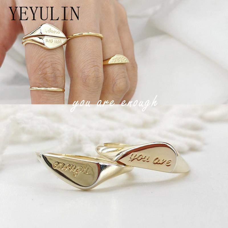 

Wedding Rings 2pcs/set Copper Splicing Heart For Women Lover Couple Letter Romantic Finger Fashion Jewelry Accessories1