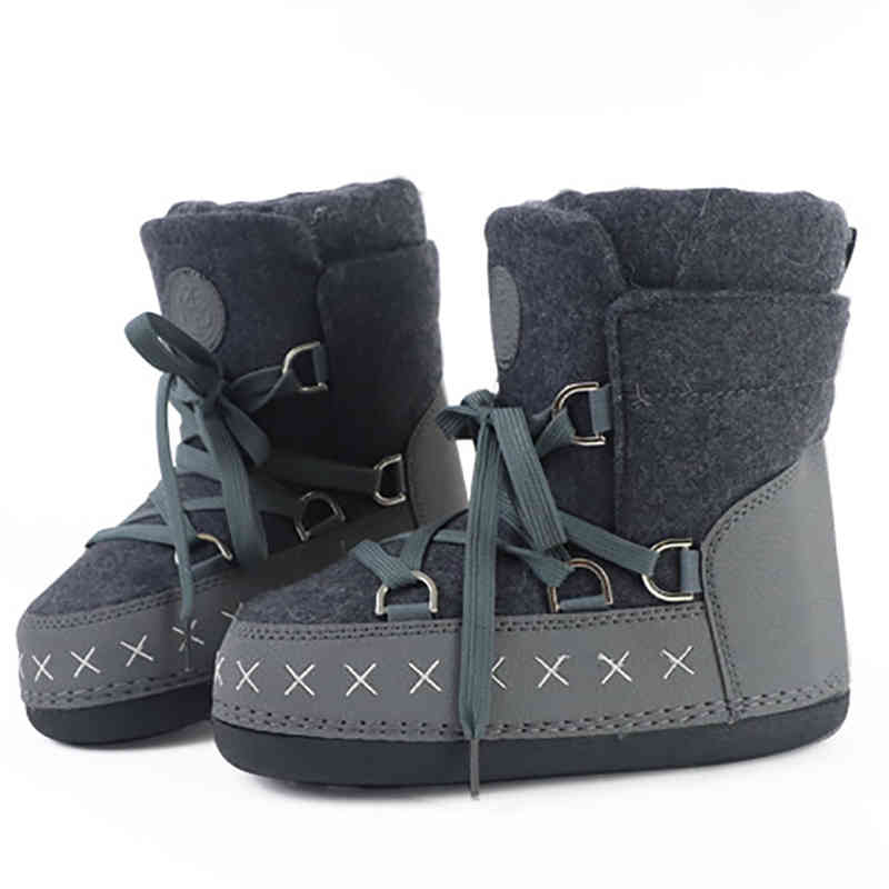 

Women's Moon Boots Fashion Plush Round Toe Waterproof Ladies Snow Comfort Platform Solid Wool Cotton Female Mid-calf, Black