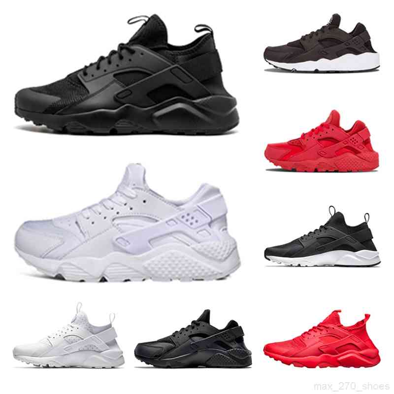 

4.0 Huarache running shoes women mens red Triple black white outdoor walking trainers sports sneakers size 36-45, Triple white