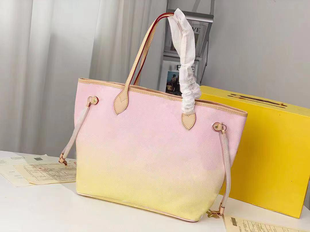 

2021 NAVERFULLS luxurys designers totes leather oxidate fashion sac handbags for women shoulder bag tote with pouch wallet TAHITIENNE MM woman shopping purse, 2#
