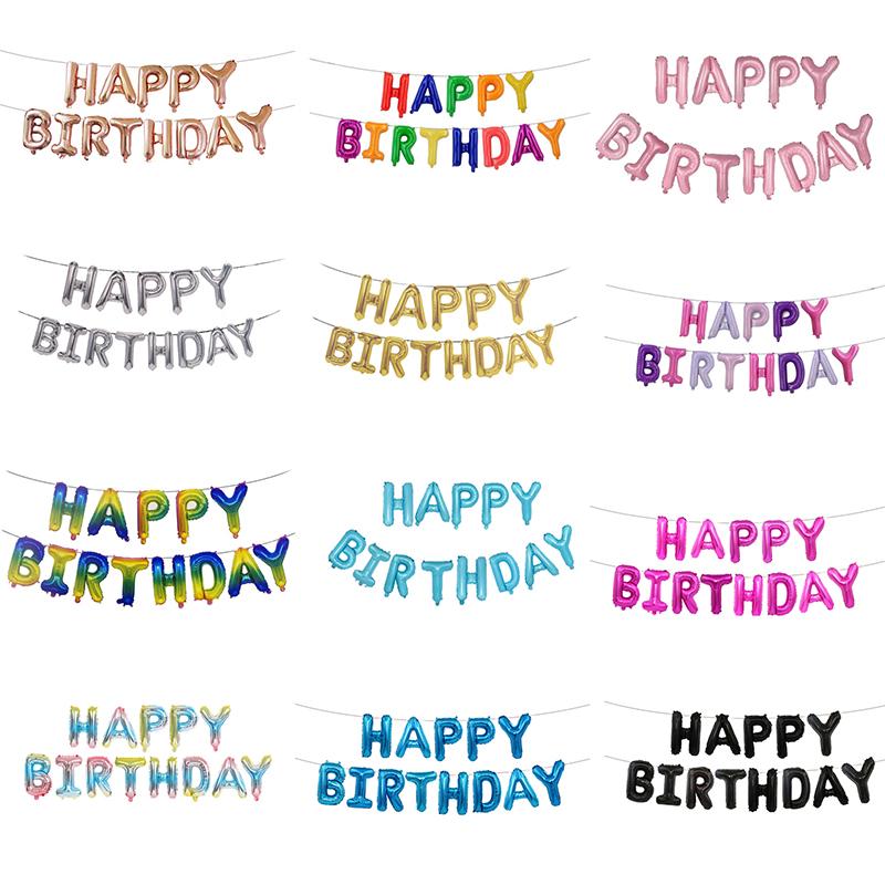 

Party Decoration 13pc Rose Gold Happy Birthday Balloon 16inch Foil Balloons Baby Shower Decorations Kids Supplies