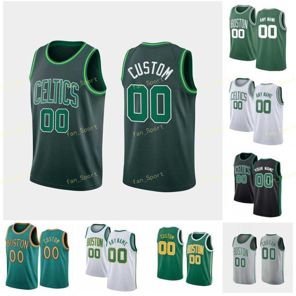 

City Earned Edition Custom Printed Jayson 0 Tatum Jaylen 7 Brown Kemba 8 Walker Marcus 36 Smart Luke 40 Kornet Tristan 13 Thompson Basketball Jerseys Men Women Kids, 2021 city