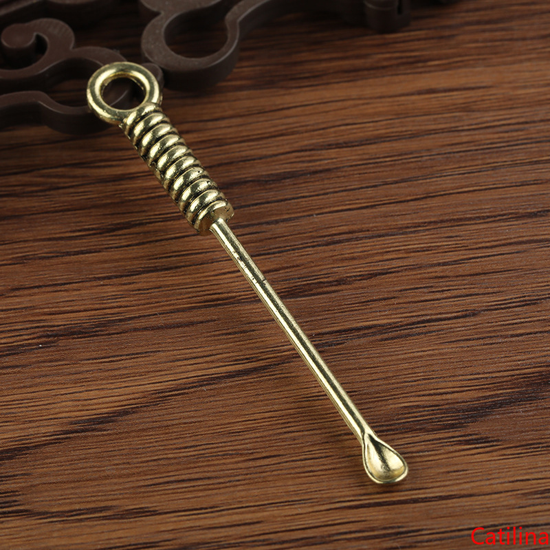 

8 Styles Wax dabber tools atomizer tank metal 70mm jar smoking gold mini dab tool stick spoon ear pick for dry herb titanium nail vape vaporizer silicone