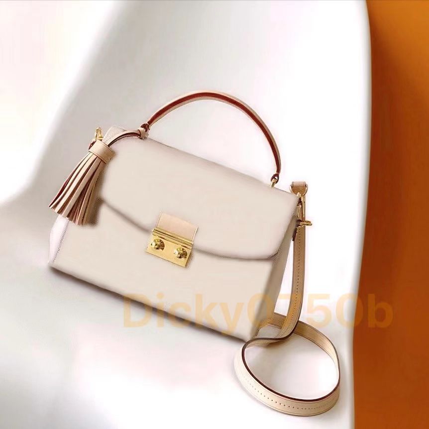 

luxury designer bags croisette women handbag messenger shoulder bag damier macrame flap plaid tassel fashion satchel lady presbyopic package M41581, White checked pink inside