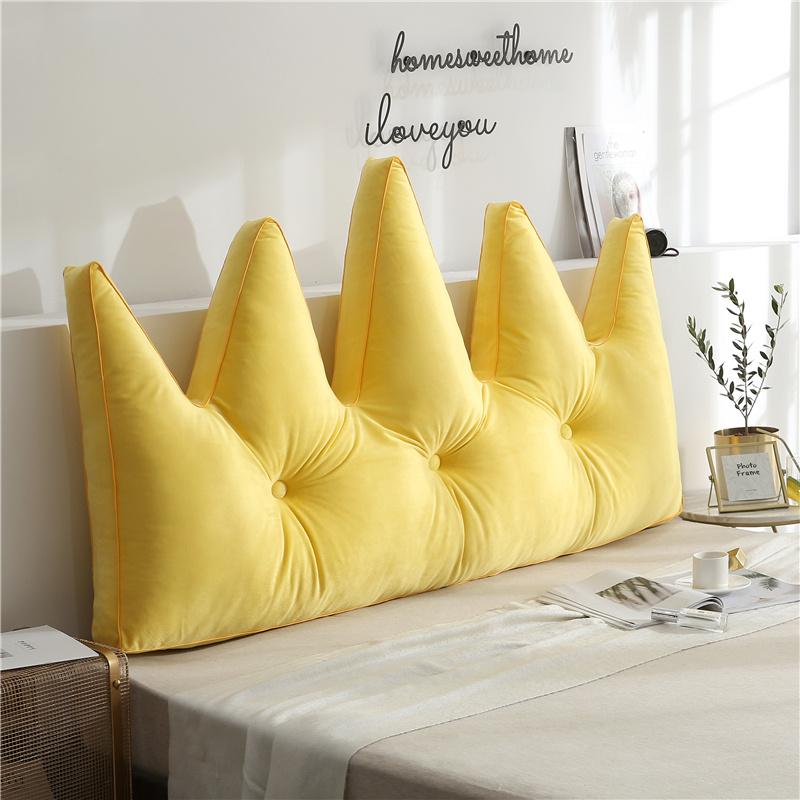 

Cushion/Decorative Pillow Crown Bed Head Cushion Soft Bag Tatami Big Backrest Online Influencer Cute Double Bedroom, Yellow