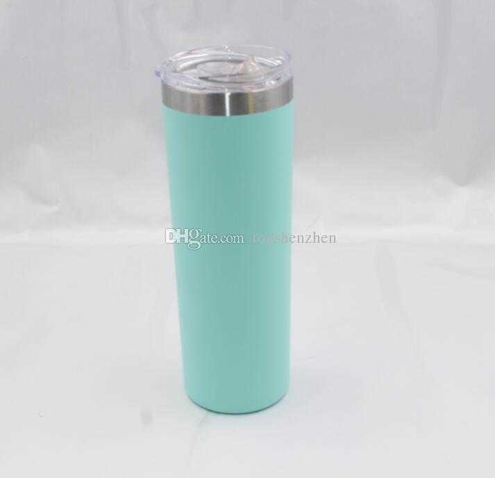 Hot 20oz 30oz Skinny Tumbler Double Wall Stainless Steel 20 oz 30 oz Vacuum Tumbler Vacuum Insulated Straight Cups Flask Beer Coffee Mugs