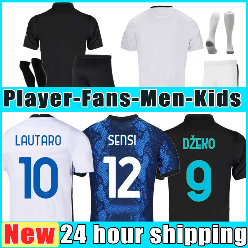 

2021 2022 INtER soccer jerseys Dzeko Calhanoglu BARELLA LAUTARO ERIKSEN ALEXIS Perisic football shirts men kids full kit fans player version sock shorts suit Thai, Home+patch