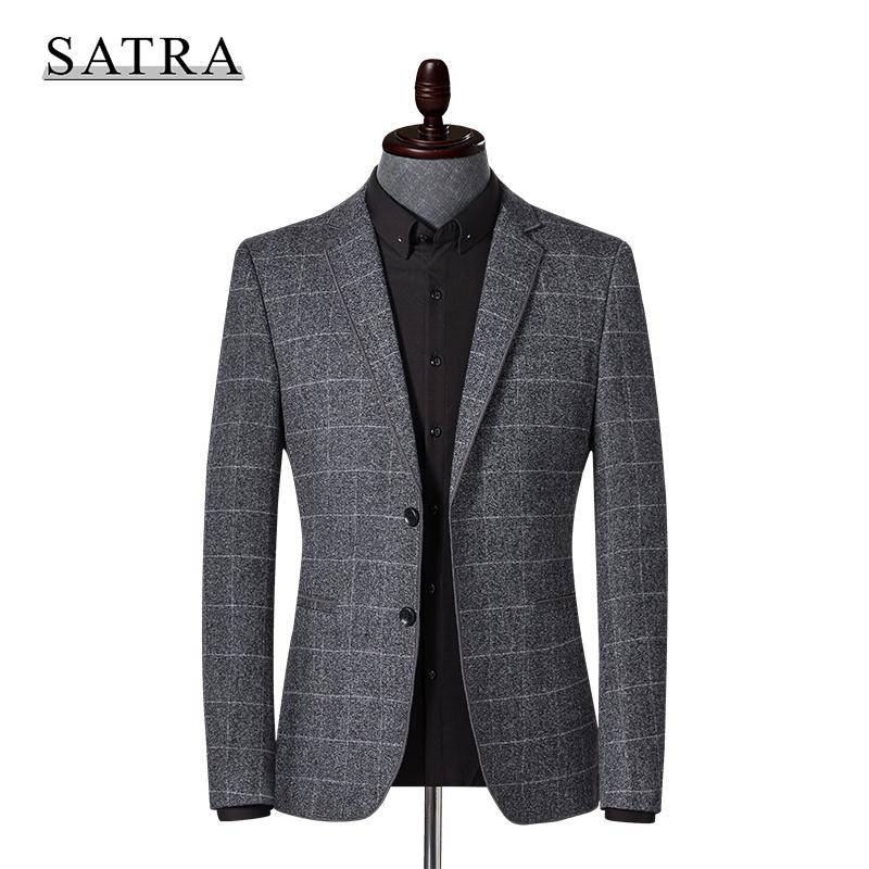 

Satra 2021 Arrival High Quality Business Casual Plaid Men,men's Suits Jackets,versatile Suit Men's & Blazers, Black