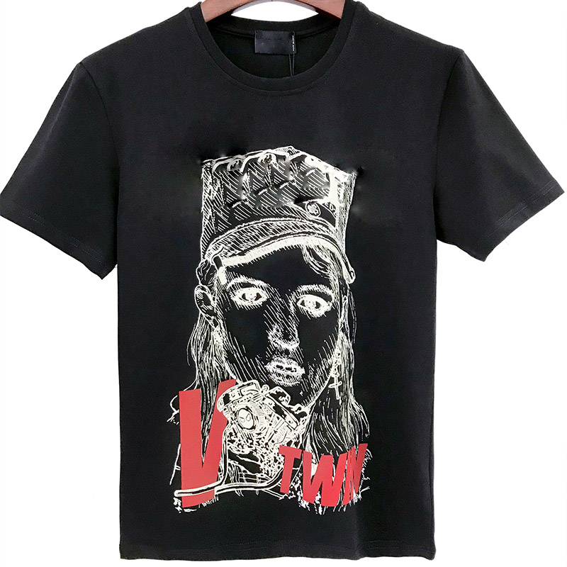 

100% Cotton Graffiti T-shirt Mens High Quality Casual Tees Summer Short Sleeve Tops Skateboard Tops Punk Print Letter Tees