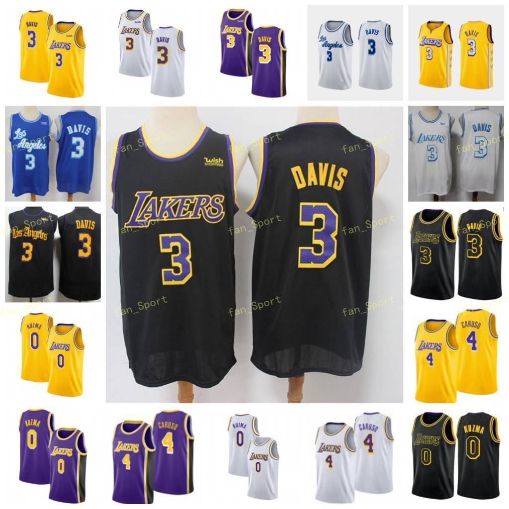 

City Earned Edition Anthony 3 Davis Basketball Jerseys Kyle 0 Kuzma Alex 4 Caruso Men Stitched Size S-3XL, Black