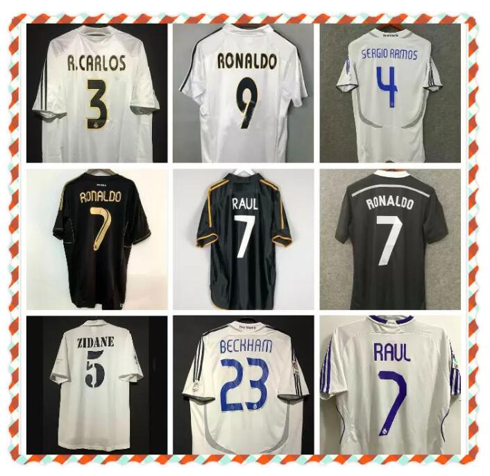 

2011 2012 Soccer Jersey Retro Real Madrid Home Football Sergio Ramos KAKA HIGUAIN RONALDO ZIDANE Beckham 2005 06 Robinho, Yellow
