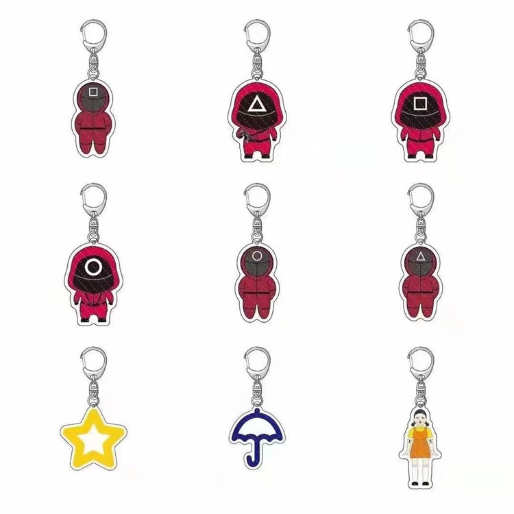

NEW squid Game Toy Figures Acrylic key chain cross-border explosive pendant personality small gift stock