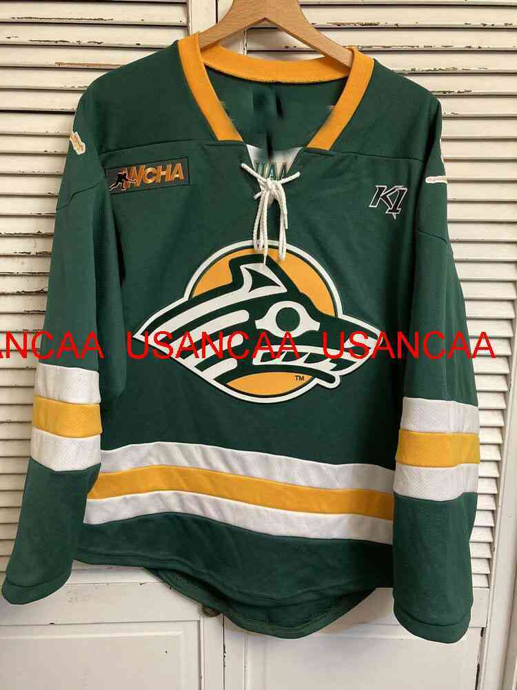 

Alaska Anchorage Seawolves Hockey Jersey USA Stitched Jerseys -5XL 6XL, Green