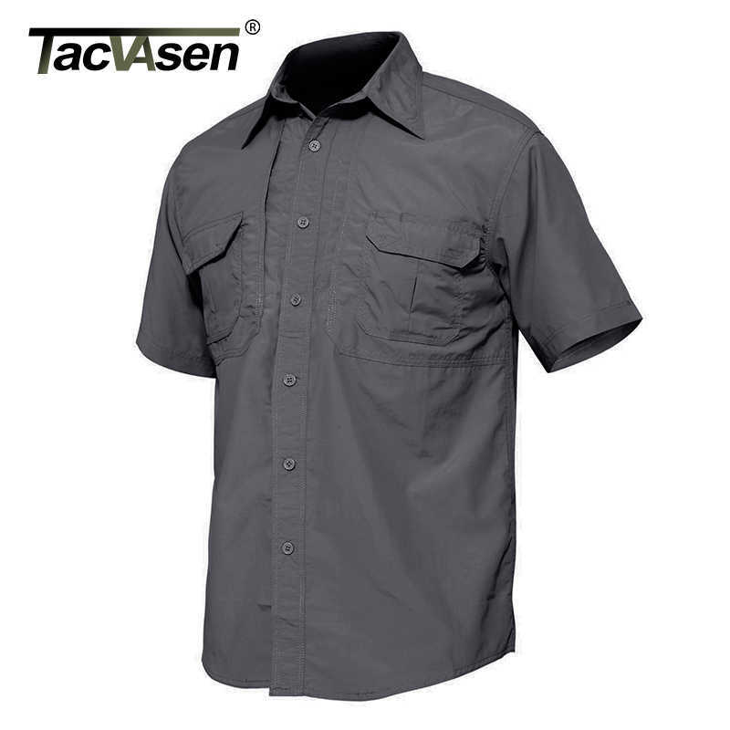 

TACVASEN Men's Shirts Military Clothing Quick Dry Tactical Lightweight Short Sleeve Cargo Work Combat Utility 210721, Khaki