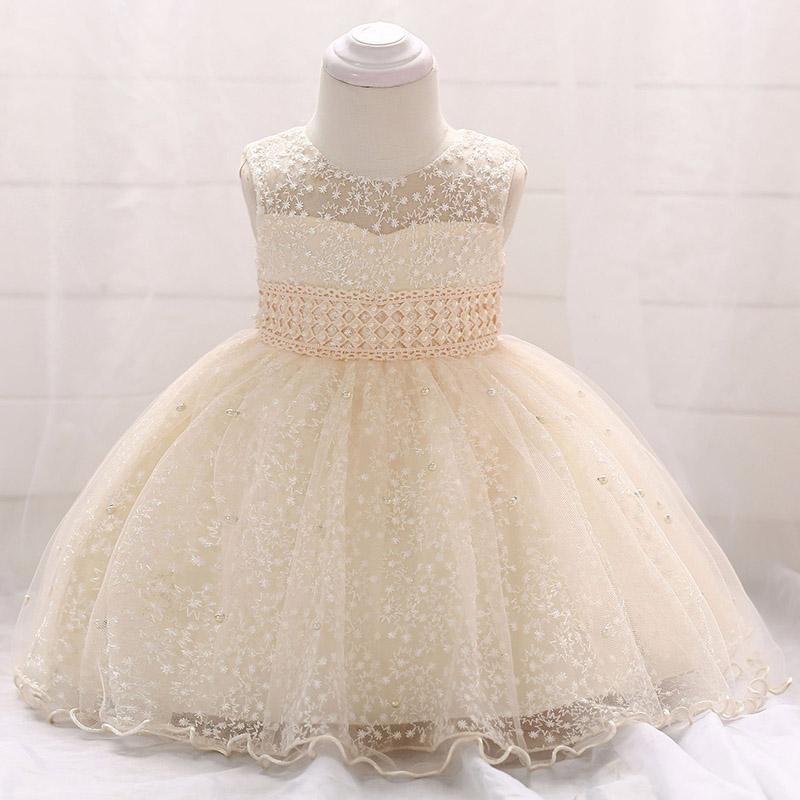 

Girl's Dresses Summer Vestido Infant Beading Baptism Dress Frocks Baby Girl Pageant Voile Princess 1st Birthday Party 1 2 Year, Red;yellow
