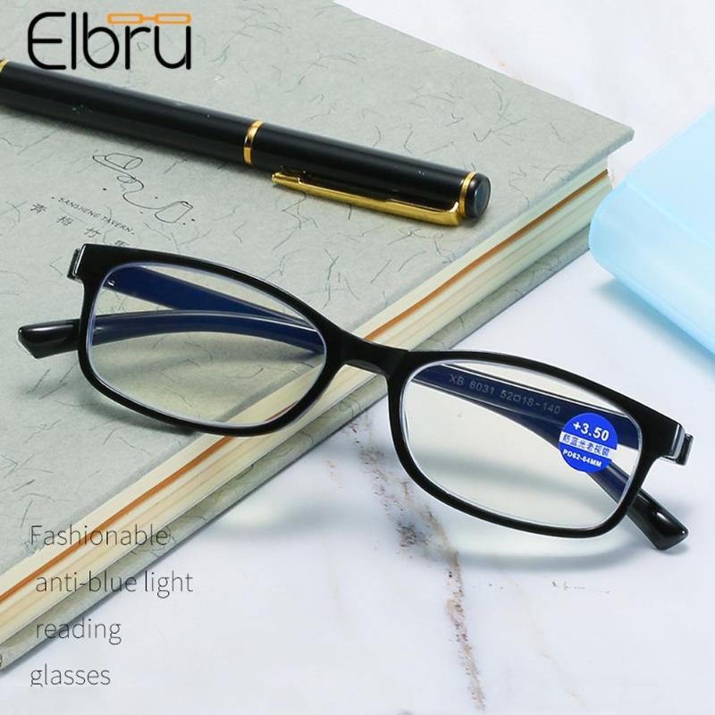 

Sunglasses Elbru Vintage Anti Blue Light Reading Glasses With Degree Women Men HD Presbyopia Eye Eyewear Frame+1+1.5+2 To+4