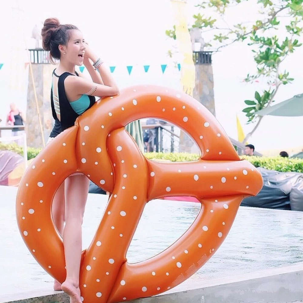 

Swimming ring Inflatable doughnut three person adult floating exhaust cushion bed sitting children swimming circle