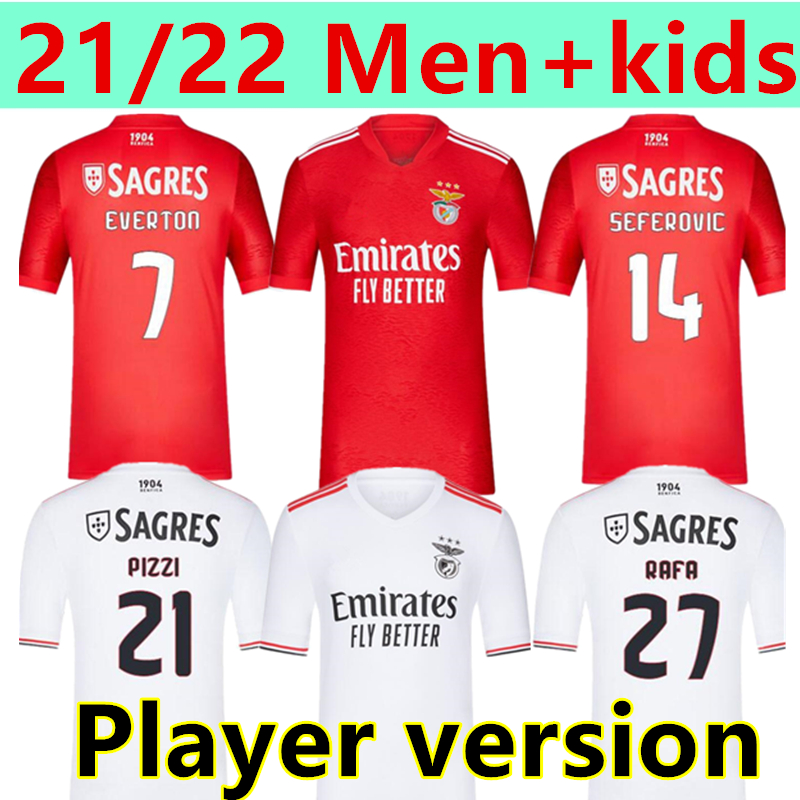 

2021 2022 Fans + Player version Benfica soccer jersey SEFEROVIC WALDSCHMIDT EVERTON PIZZI RAFA DARWIN G.RAMOS Home Away Men +kids kit Football shirts, 21/22 home