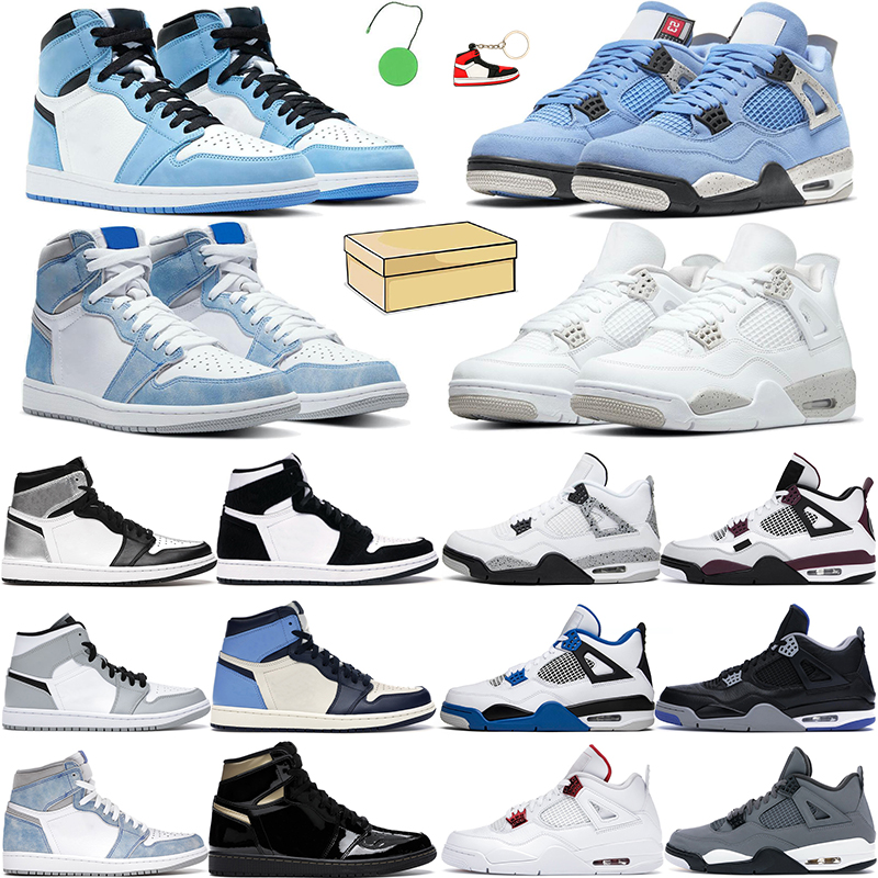 

4s Basketball shoes men women jumpman 1s high OG Hyper Royal Silver Toe University Blue Black Cat Dark Mocha Chicago mens sneakers