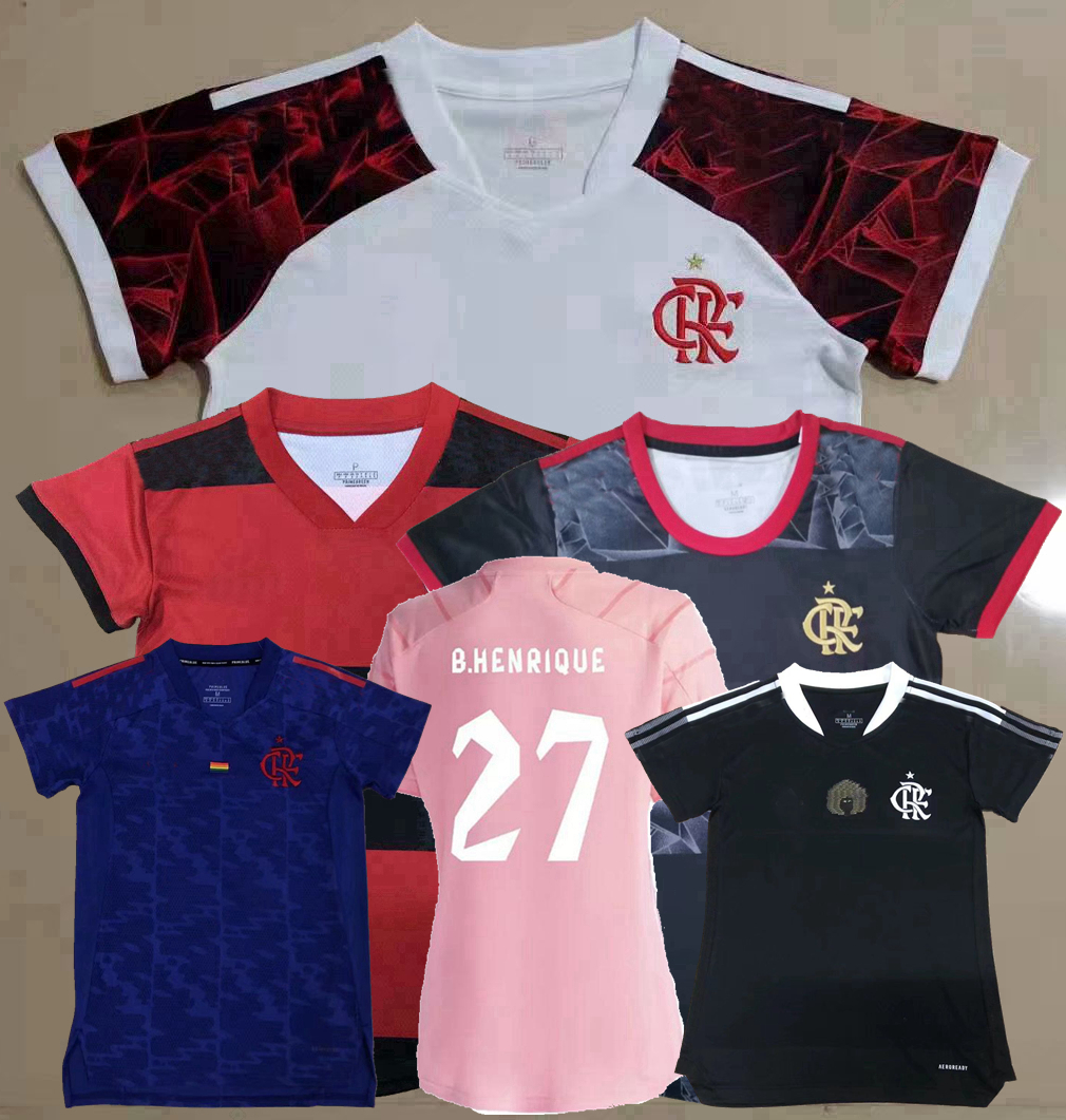 

2021 2022 2023 CR Flamengo Women Soccer Jerseys GABI B.HENRIQUE DIEGO DE ARRASCAETA 21 22 23 home away 3rd pink Excelência Negra football female shirt -2XL, Women away