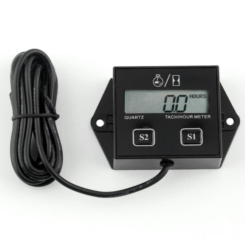 

Timers High Quality Car Digital Engine Tach Tachometer Hour Meter Inductive For Motorcycle Motor Stroke Spark