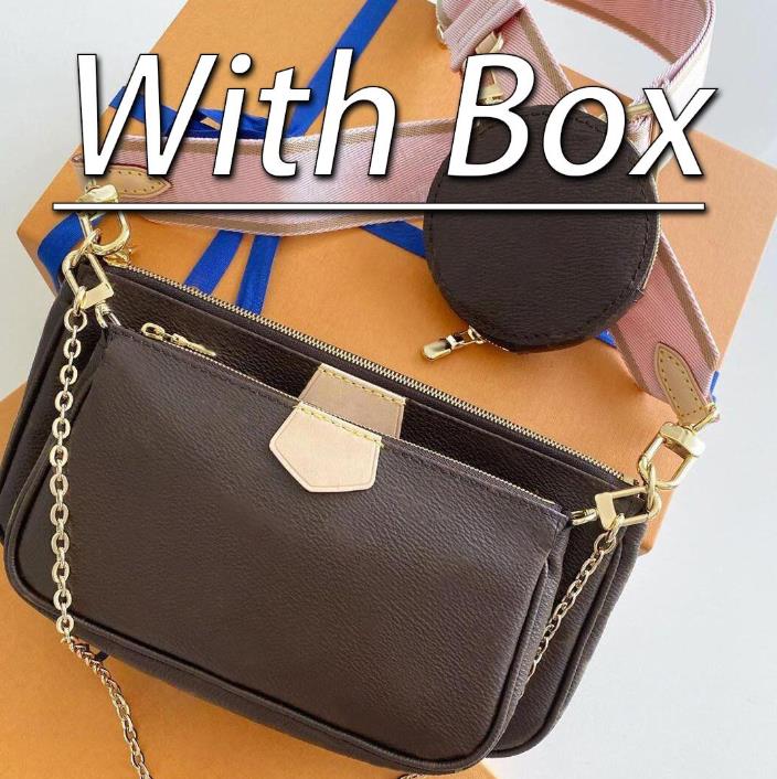 

Multi Pochettes Wallets Crossbody Bags Shoulder Bag Three in one Purse Slanted Accessories Black Khaki Pink Blue Straps M44823, Letter and blue