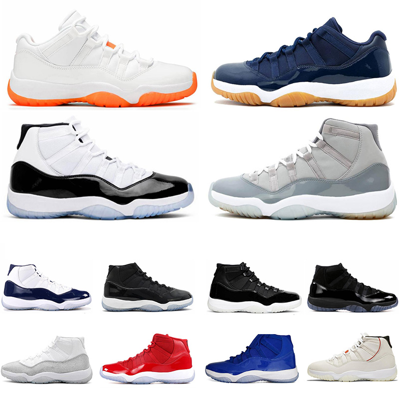 

Top Jumpman 11 Retro 11s Men Basketball Shoes High Quality Bred Platinum Tint Legend Gamma Dark Concord low Space jam Cool grey Anniversary Cherry mens sneaker