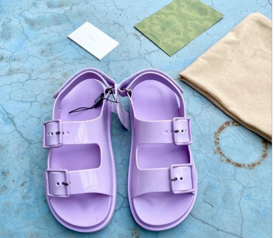 

2021 designer luxury women straps sandals fashion summer ladies flats beach slippers lastest woman casual slides Flip Flops, Pink