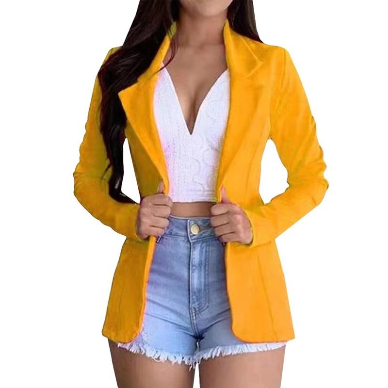 

Women's Trench Coats Women Autumn Jacket Fashion Basic Blazer Casual Solid Button Long Sleeve Work Suit Coat Office Lady Elegant Formal, Pink