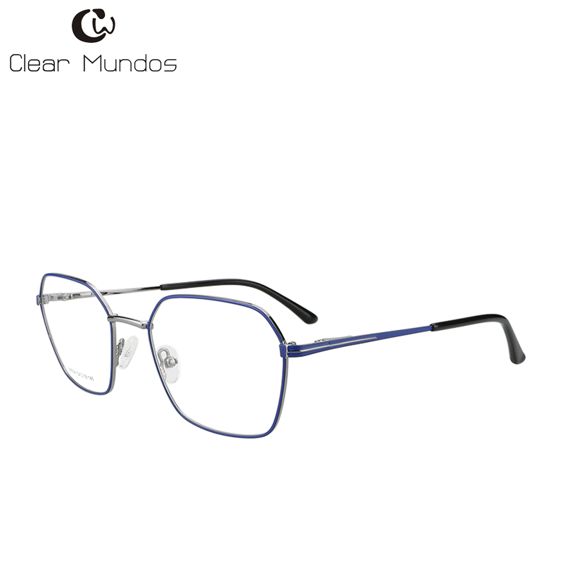 

Fashion Sunglasses Frames CLEAR MUNDOS Business Irregular Myopia Man Eyewear Metal Non-prescription Spectacle Frame Rx-able Lens Spring Hing