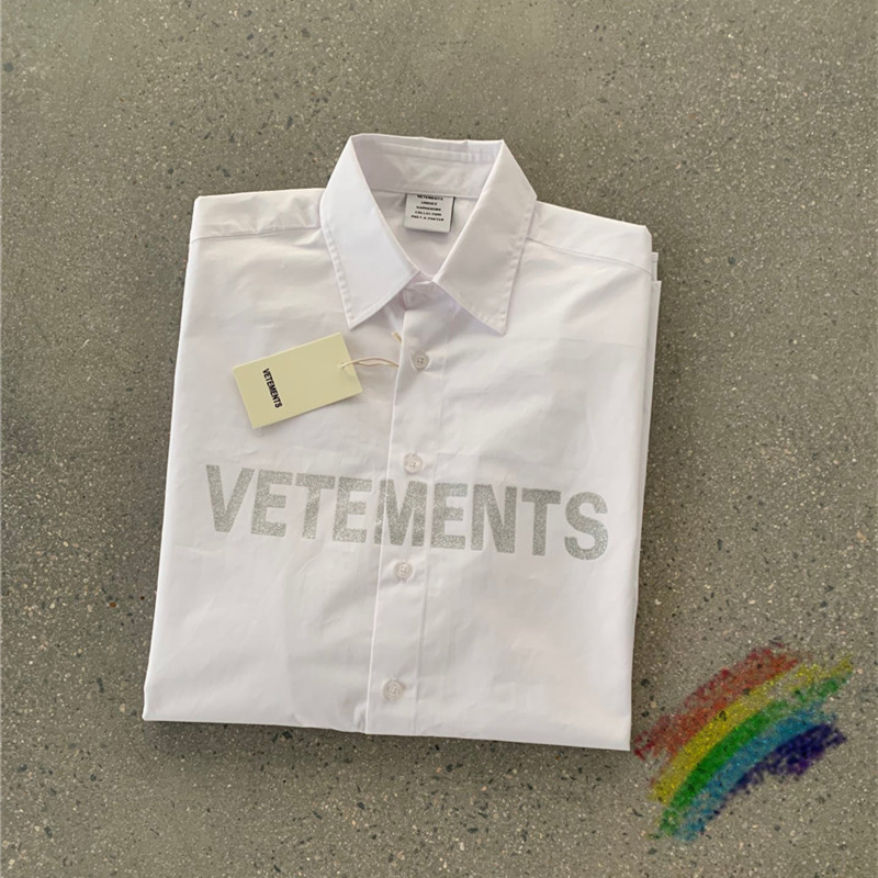 

White Shirts Men Women 1 High Quality Letter Shirt Oversize Blouse Slightly