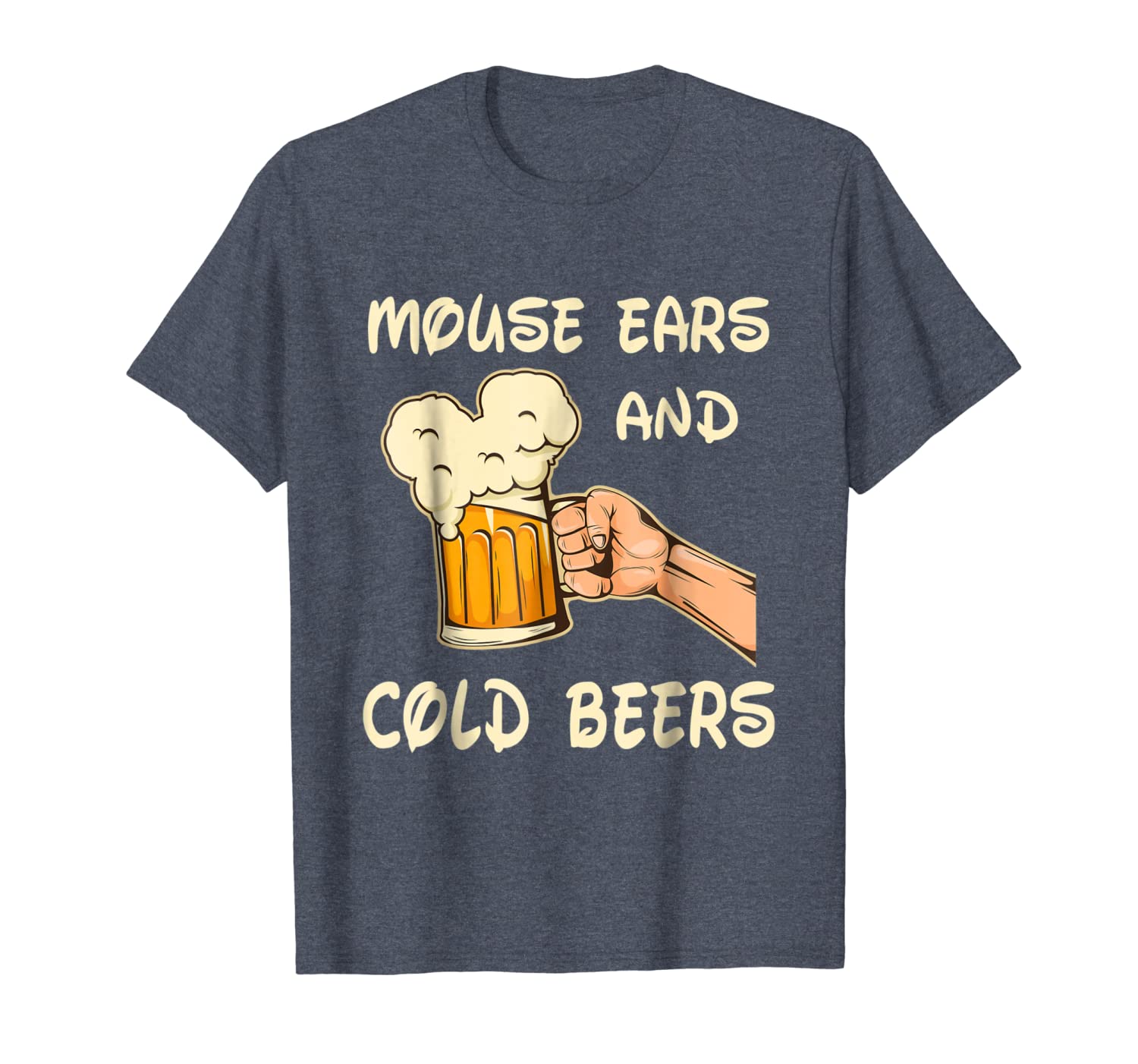 

Mice Ears And Cold Beer Tshirt Funny love beer tee, White;black