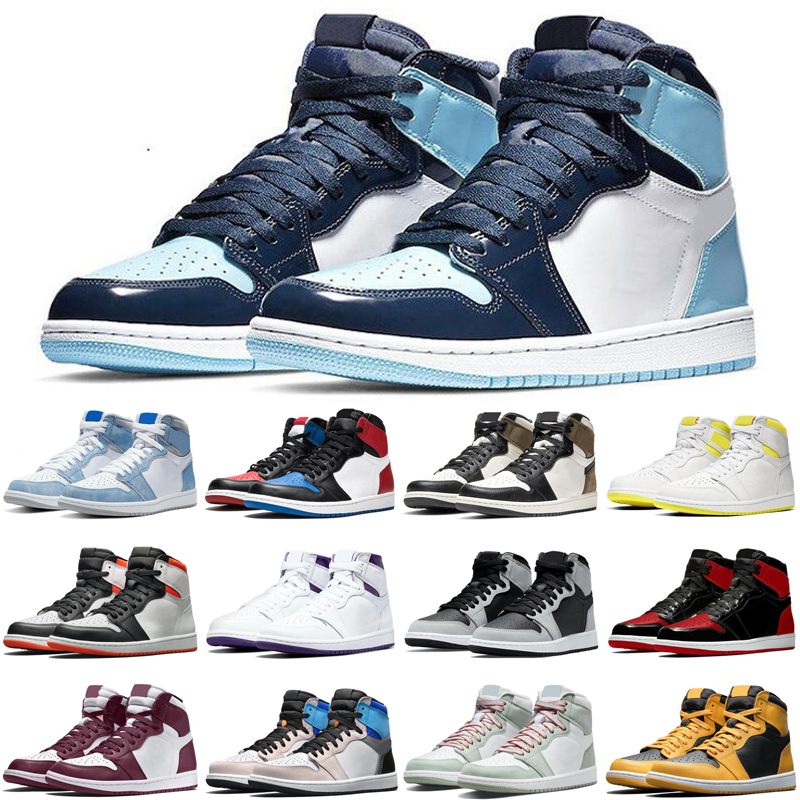 

hotsale 1 1s basketball shoes for mens womens jumpman Prototype Bred Patent Pollen Fragment men women trainers sports sneakers high quality, #19 lucky green