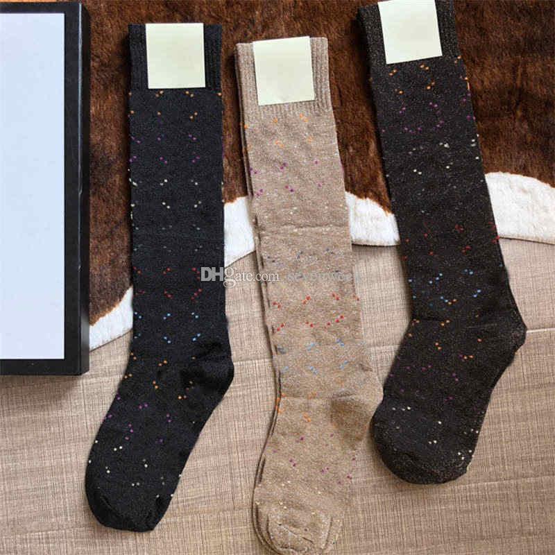 

Soft Cotton Womens Socks Colorful Letters Printed Women Long Stocking Fashion Girls Outdoor Middle Tube Sock, Brown